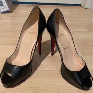 Christian Louboutin Prive open toe black leather pump